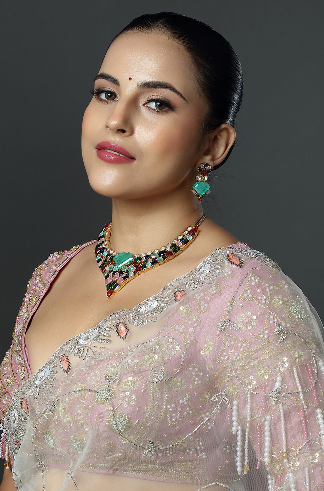 Emerald Green Contemporary Necklace Set