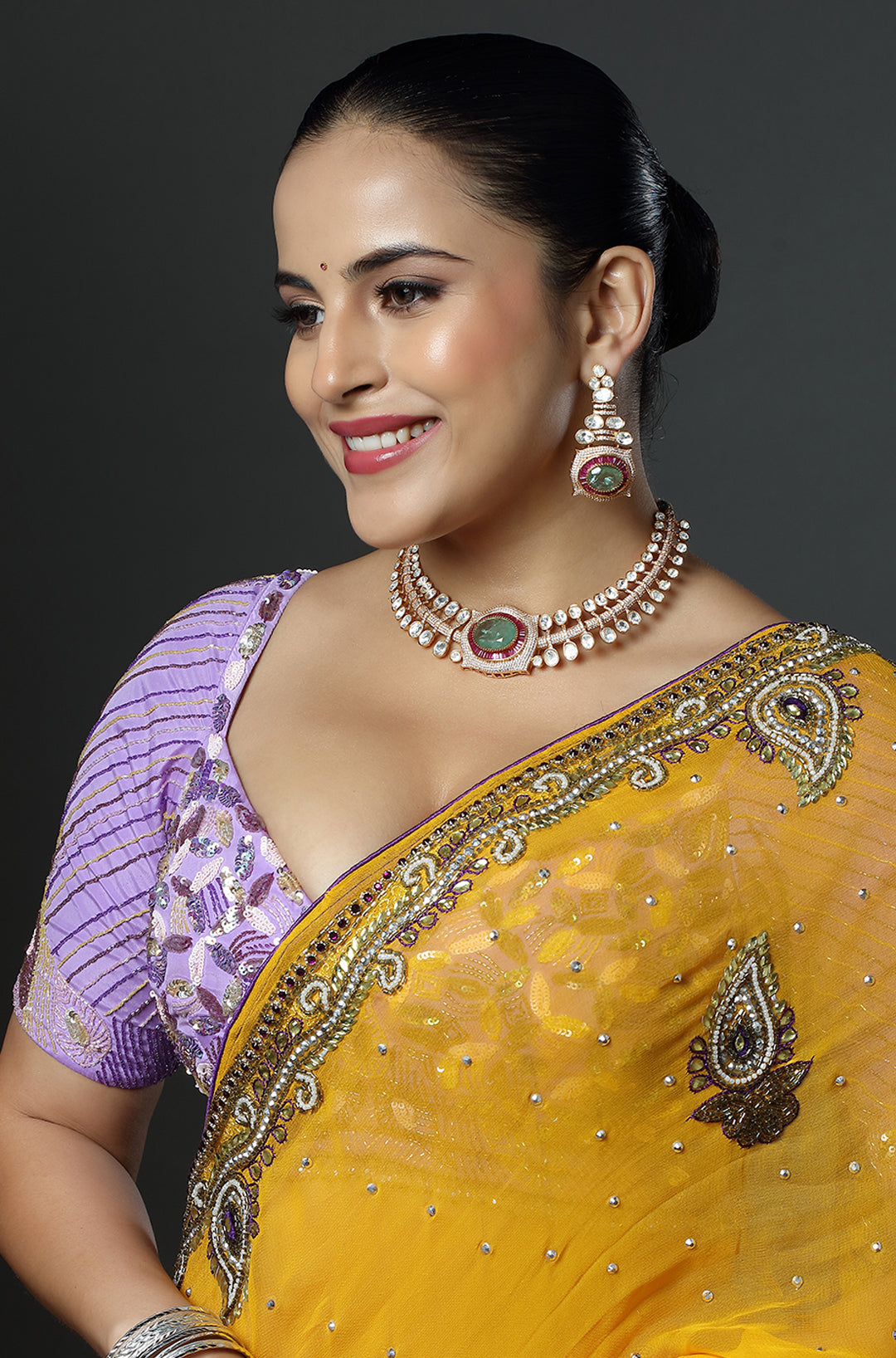 Diamond Finish Statement Choker Necklace