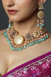 Pastel Kundan Bridal Necklace Set