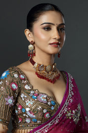 Ruby Beaded Traditional Choker Set