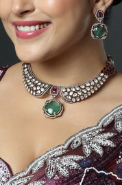 Emerald Accent Designer Choker Set