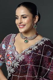 Emerald Accent Designer Choker Set