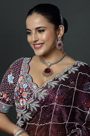 Red Stone Bridal Necklace Set
