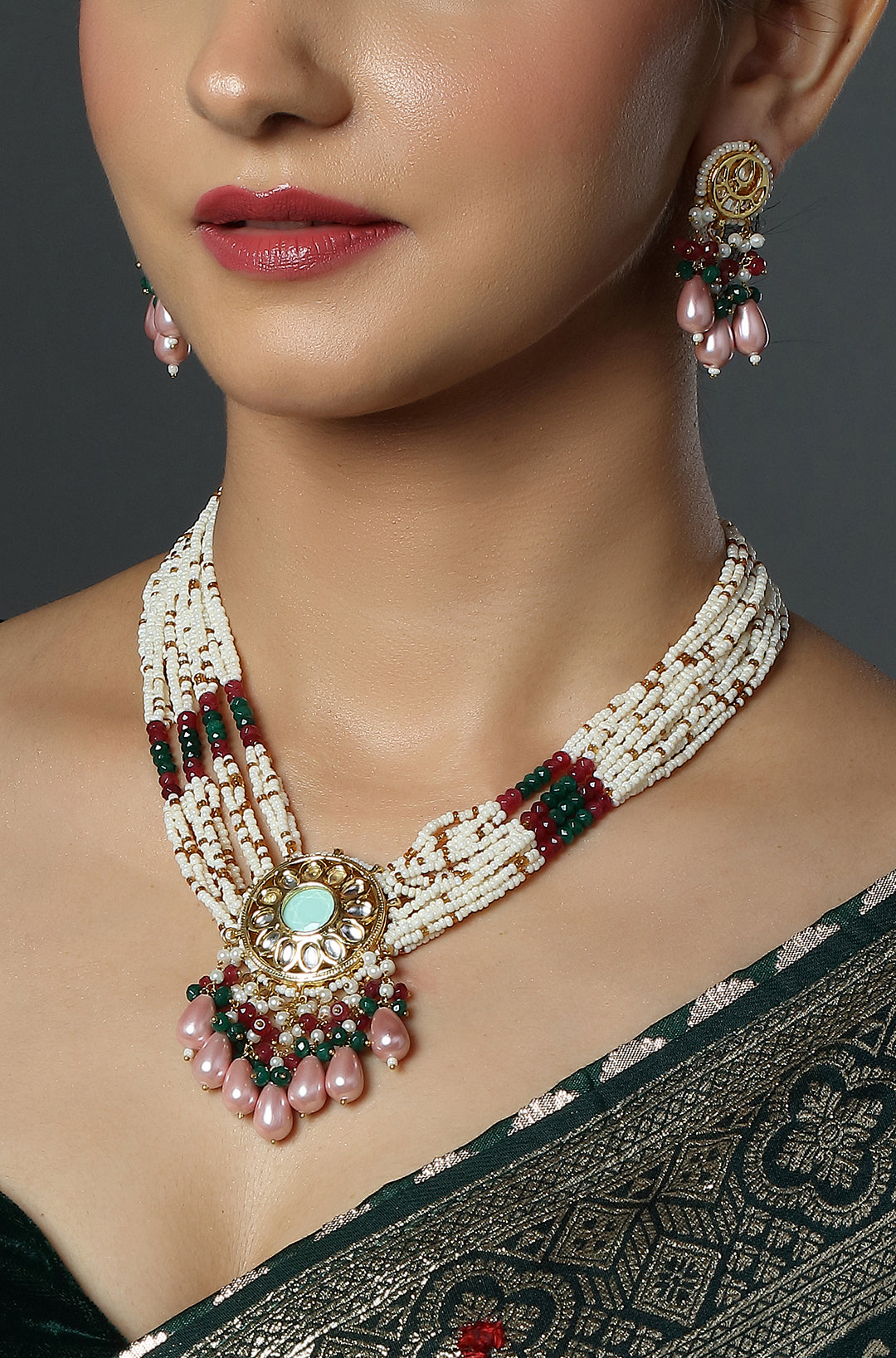 Classic Pearl Drop Kundan Necklace