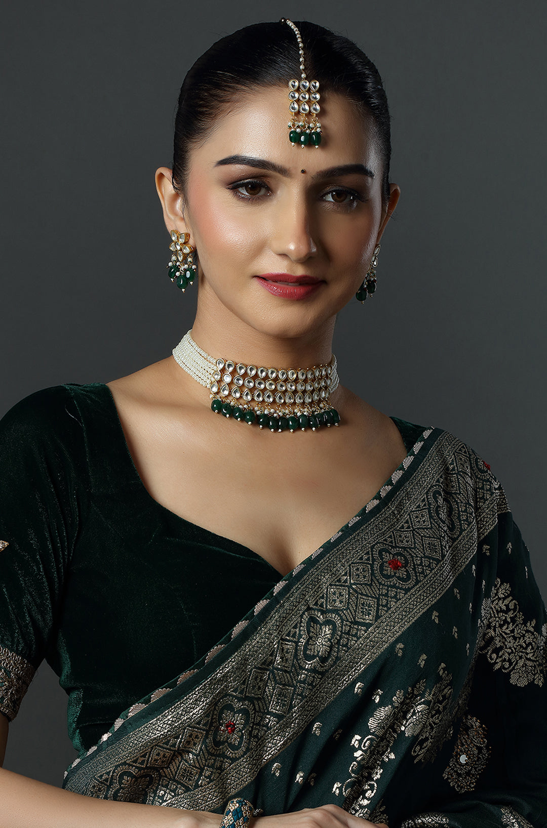 Traditional Kundan Choker with Matching Earrings