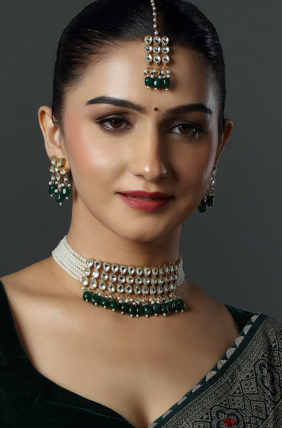 Traditional Kundan Choker with Matching Earrings